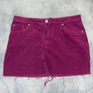 UO BDG Magenta Corduroy Mini Skirt